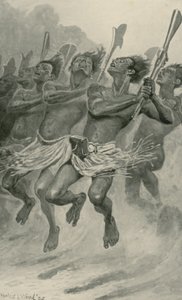 Egy maori háborús tánc alkotó: Stanley L. Wood