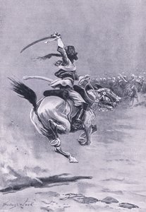 Delhi: Az ostromlókat folyamatosan támadták, 1857. július, illusztráció a brit szárazföldi és tengeri csatákból, 1915 alkotó: Stanley L. Wood