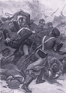 Inkerman: Az 55. (2. határ) ezred az oroszok ellen, illusztráció a brit szárazföldi és tengeri csatákból, 1915