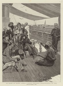 Egy Orient Liner fedélzetén, egy bennszülött varázsló szórakoztatása Szuezben alkotó: Stanley L. Wood