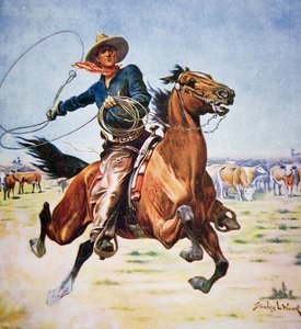 Texas Cowboy (színes litho)