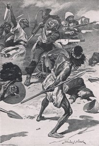Az Abu-Klea-i csata, 1885. január 17., illusztráció a brit szárazföldi és tengeri csatákból, 1915