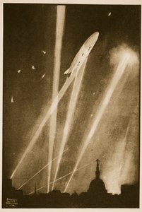 Zeppelin Raid Londonban, illusztráció John Hamilton „Flying Memories” című művéből