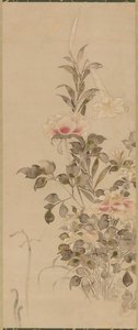 Pünkösdi rózsa és liliomok, Momoyama vagy Edo korszak, 1568-1615.
