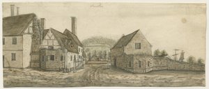 Burton-upon-Trent Abbey: akvarell festészet, és [c 1795] alkotó: Stebbing Shaw