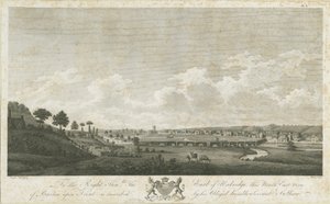 Burton-upon-Trent híd és város: metszet, 1779 alkotó: Stebbing Shaw