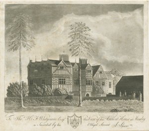 Bushbury – Moseley Old Hall: akvatinta metszet, és [XVIII. század] alkotó: Stebbing Shaw
