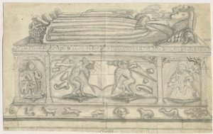 Clifton Campville templom – Vernon Emlékmű: ceruzarajz, nd [1762-1802] alkotó: Stebbing Shaw
