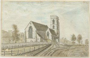 Colwich templom: akvarell festmény, nd [1762-1802] alkotó: Stebbing Shaw