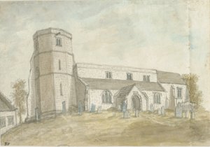Dilhorne templom: akvarell festmény, nd [1762-1802] (festmény) alkotó: Stebbing Shaw