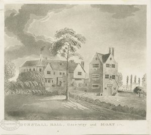 Dunstall Hall: aquatinta metszet, nd [1762-1802] (nyomat) alkotó: Stebbing Shaw