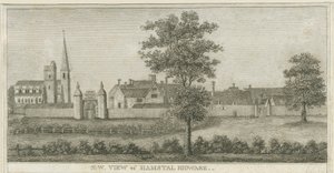 Hamstall Ridware - Templom és kastély: metszet, nd [1762-1802] (nyomtatás) alkotó: Stebbing Shaw