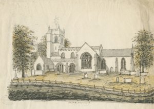 Madeley templom: akvarell rajz, nd [1762-1802] alkotó: Stebbing Shaw