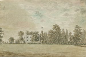 Statfold Hall: vízfestmény, nd [1762-1802] alkotó: Stebbing Shaw
