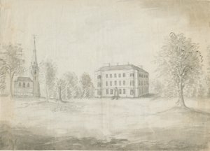 Thorpe Constantine templom és terem: ceruza- és mosórajz, nd [1762-1802] alkotó: Stebbing Shaw