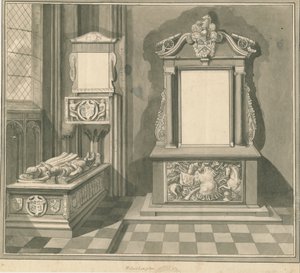 Wolverhampton – Thomas Lane és John Lane sírjai a Szent Péter templomban: toll- és szépiarajz, nd [18. század vége] (rajz)