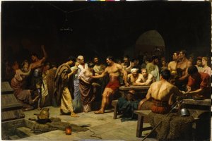 Gladiátorok az arénába lépés előtt. (The Gladiators Before An Appearance At Arena). A római patríciusok a harc előtt felkeresik és felmérik a gladiátorok testalkatát, a nők hízelegnek és gratulálnak a harcosoknak. Stepan festménye (