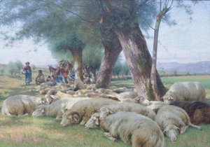 Nyugvó birka, 1900 körül (olaj, vászon)