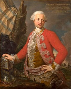 Joseph de Saint Étienne Borne, Saint Sernin gróf, lengyel királyi és választófejedelmes szász kamarás, a gárda kapitánya és a gyalogság főhadnagya portréja, 1755