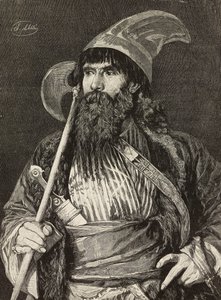 Sejk teljes díszben, F. Gamberoni metszet Stefano Ussi (1822-1901) festményéből, L
