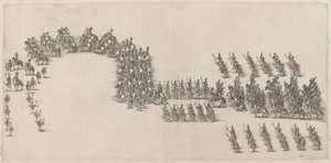 Hatvan lovas és fáklyavivő menete, 1652. alkotó: Stefano della Bella