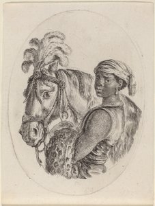 Fekete vőlegény arab lóval alkotó: Stefano della Bella