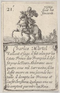 Charles Martel Vaillant et sage..., A francia királyok játékából, Jeu des Rois de ..., 1644. alkotó: Stefano della Bella
