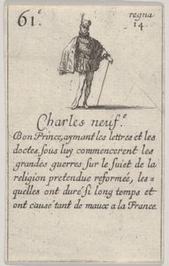 Charles neuf.-e Bon Prince..., a Game of the Kings of France Jeu des Rois de France-ból, 1644. alkotó: Stefano della Bella