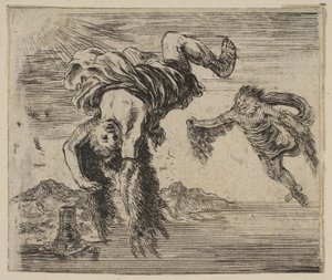 Daedalus és Icarus, a Game of Mythology Jeu de la Mythologie-ból, 1644. alkotó: Stefano della Bella