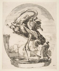 Egy nőt magával ragadó halál, az öt halálesetből Les cinq Morts, kb. 1648. alkotó: Stefano della Bella