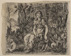 Diana, a Játék a mitológiáról A mitológia játékából, 1644. alkotó: Stefano della Bella