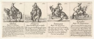 Dido, Tomyris, Semiramis és Zenobie, A királynők játékából alkotó: Stefano della Bella