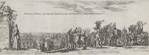 A lengyel nagykövet beutazása Rómába, 1633. alkotó: Stefano della Bella