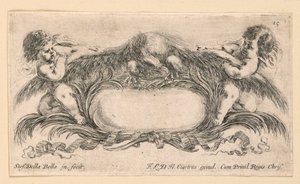 Escutcheon, No. 15 a "Különféle szeszélyek és mappák és dísztárgyak kilenc találmányának gyűjteménye"-ből alkotó: Stefano della Bella