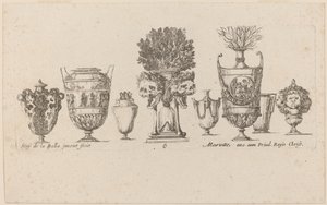 Fantasztikus vázák, valószínűleg 1646-ból. alkotó: Stefano della Bella