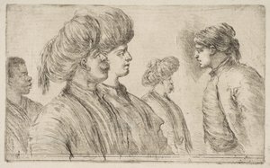 Négy török és egy fekete ember, kb. 1662. alkotó: Stefano della Bella