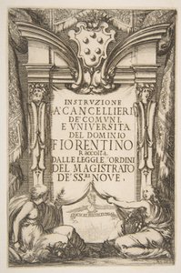 Az Instruzione a Cancellieri előlapja, 1635. alkotó: Stefano della Bella