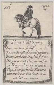 Louis 6.-e dit le gros Sage, vaillant..., a Game of the Kings of France Jeu des Ro..., 1644-ből. alkotó: Stefano della Bella