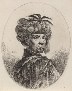 Mór öt tollal díszített turbánban, 16491650. alkotó: Stefano della Bella