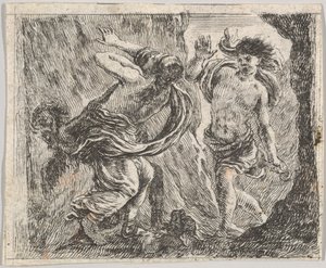 Orpheus és Eurydice, a Game of Mythology Jeu de la Mythologie, 1644-ből. alkotó: Stefano della Bella