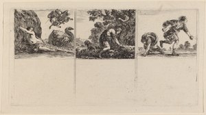 Perszeusz és Androméda; Cephalus és Procris; Hippomene és Atalantus alkotó: Stefano della Bella