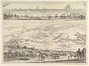 Arras ostromának képe és képe: a tábla alsó része helyrajzi képpel wit..., 1641. alkotó: Stefano della Bella