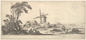 10. tábla: az előtérben egy család, a középsőben különböző figurák és lovak, a..., kb. 1641. alkotó: Stefano della Bella