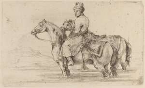 Lengyel kísérő két lóval. alkotó: Stefano della Bella
