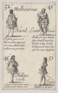 Raoul ... Lajos ifjabb..., A francia királyok játékából Jeu des Rois de France, 1644. alkotó: Stefano della Bella