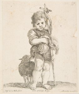 Keresztelő Szent János összehajtott ruháját tartja, kb. 1641. alkotó: Stefano della Bella