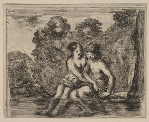 Salmacis és Hermaphrodite, a Game of Mythology Jeu de la Mythologie-ból, 1644. alkotó: Stefano della Bella