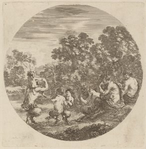 Szatírok és Faun. alkotó: Stefano della Bella