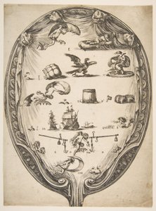 Képernyő Rebus of Fortune-val, kb. 1639. alkotó: Stefano della Bella