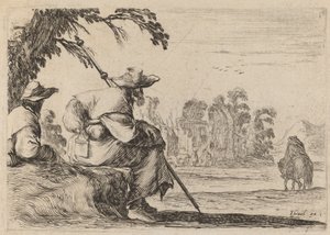 Ülő zarándokok, 1642. alkotó: Stefano della Bella